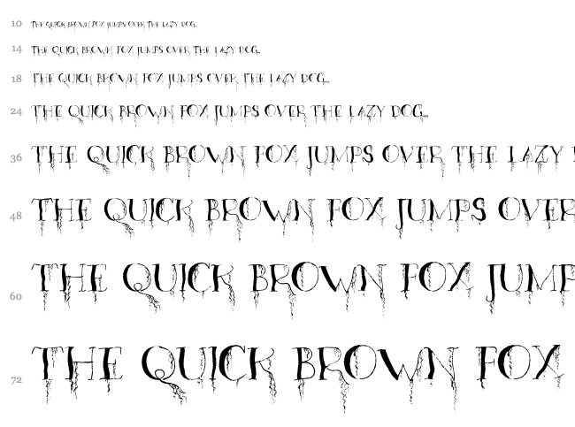 Organic Fear font waterfall